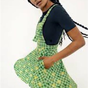NWT Blackmilk Nintendo Isabelle Animal Crossing Checkered Green Apron Dress